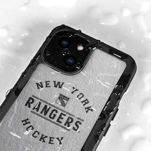 NHL New York Rangers Black Text iPhone 13 Mini Waterproof Case