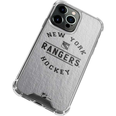 NHL New York Rangers Black Text iPhone 13 Pro Clear Case