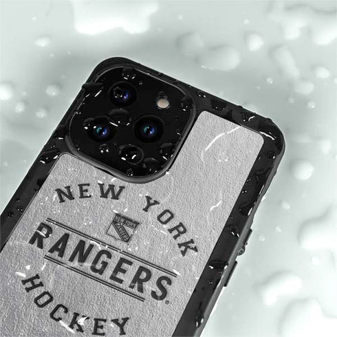 NHL New York Rangers Black Text iPhone 14 Pro Max Waterproof Case