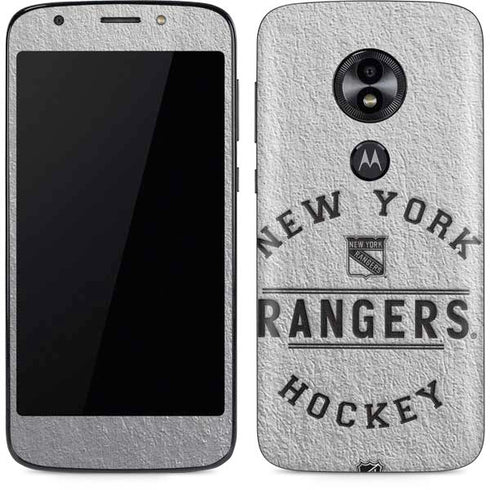 NHL New York Rangers Black Text Moto E5 Play Skin