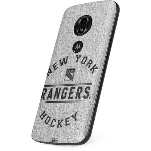 NHL New York Rangers Black Text Moto E5 Play Skin