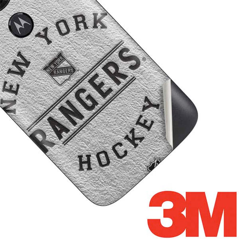 NHL New York Rangers Black Text Moto E5 Play Skin