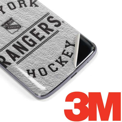 NHL New York Rangers Black Text Moto E5 Plus Skin