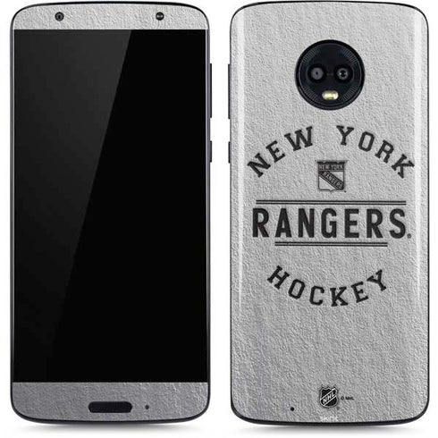 NHL New York Rangers Black Text Moto G6 Skin