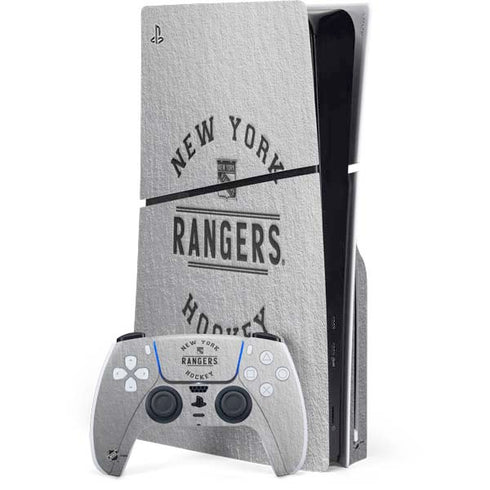 NHL New York Rangers Black Text PS5 Slim Disk Bundle Skin