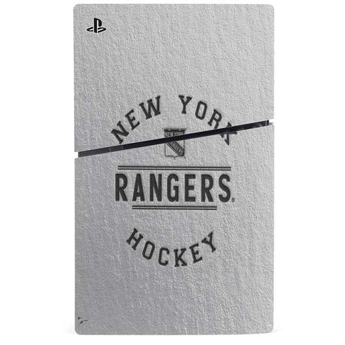 NHL New York Rangers Black Text PS5 Slim Disk Console Skin