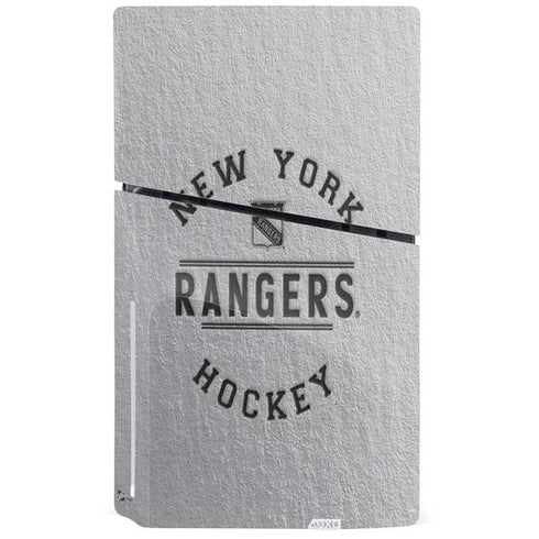 NHL New York Rangers Black Text PS5 Slim Disk Console Skin