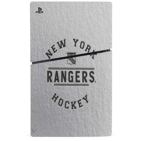 NHL New York Rangers Black Text PS5 Slim Digital Edition Console Skin