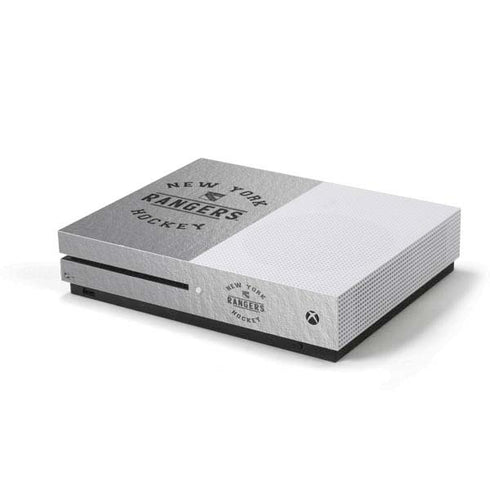 NHL New York Rangers Black Text Xbox One S Console Skin