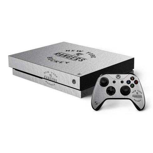 NHL New York Rangers Black Text Xbox One X Bundle Skin