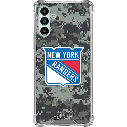NHL New York Rangers Camo Galaxy A13 5G Clear Case