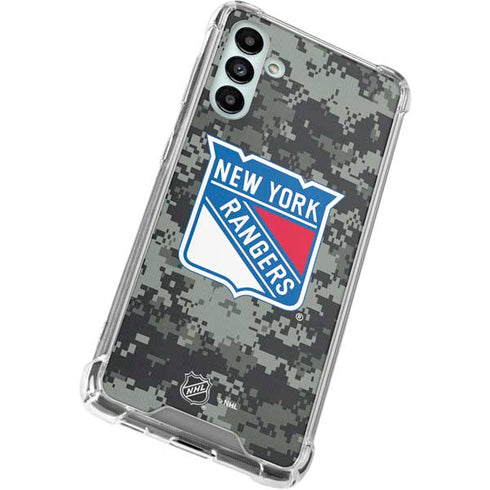 NHL New York Rangers Camo Galaxy A13 5G Clear Case