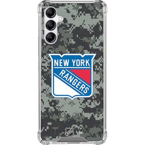 NHL New York Rangers Camo Galaxy A14 5G Clear Case