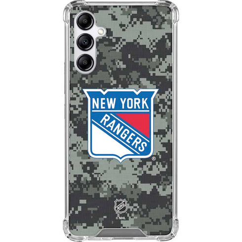 NHL New York Rangers Camo Galaxy A15 5G Clear Case
