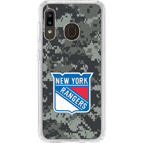 NHL New York Rangers Camo Galaxy A20 Clear Case