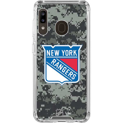 NHL New York Rangers Camo Galaxy A30 Clear Case