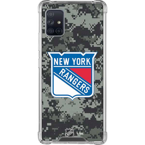 NHL New York Rangers Camo Galaxy A51 5G Clear Case