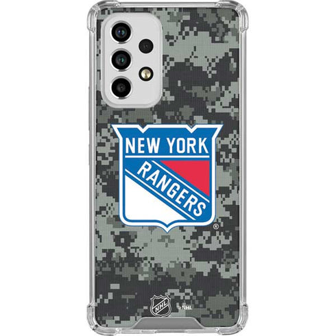 NHL New York Rangers Camo Galaxy A53 5G Clear Case