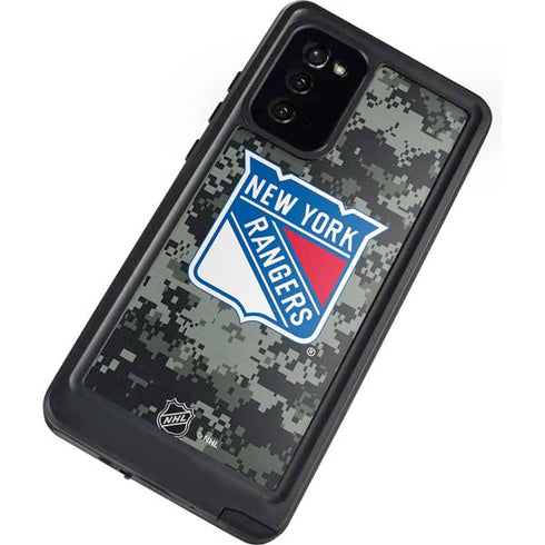 NHL New York Rangers Camo Galaxy Note20 5G Waterproof Case