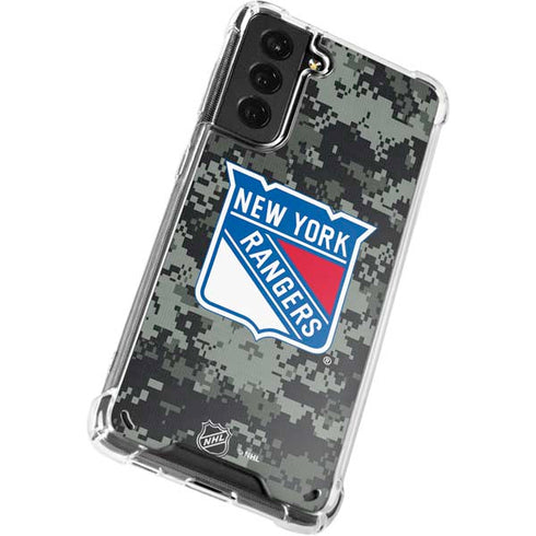 NHL New York Rangers Camo Galaxy S21 Plus 5G Clear Case