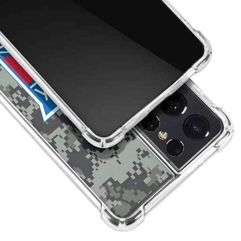 NHL New York Rangers Camo Galaxy S21 Ultra 5G Clear Case