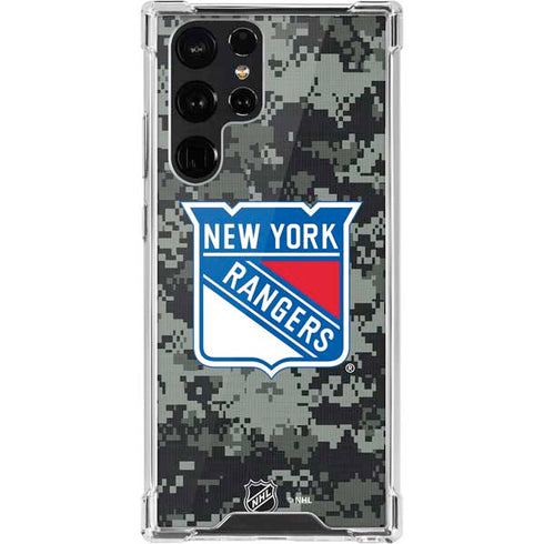 NHL New York Rangers Camo Galaxy S22 Ultra Clear Case