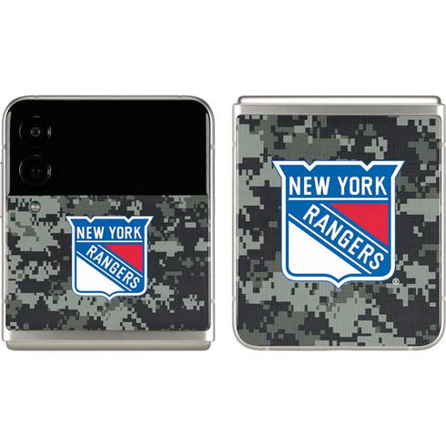 NHL New York Rangers Camo Galaxy Z Flip3 5G Skin