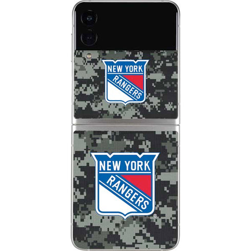 NHL New York Rangers Camo Galaxy Z Flip3 5G Skin