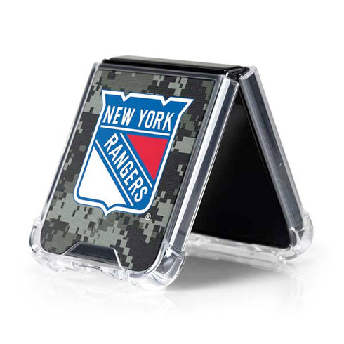 NHL New York Rangers Camo Galaxy Z Flip5 5G Clear Case