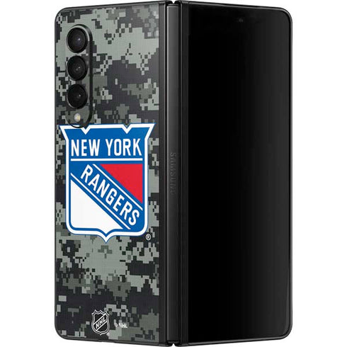 NHL New York Rangers Camo Galaxy Z Fold3 5G Skin
