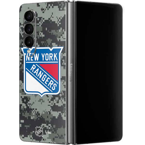 NHL New York Rangers Camo Galaxy Z Fold4 5G Skin