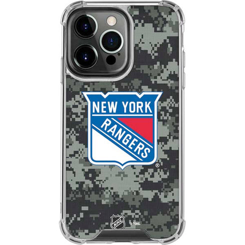 NHL New York Rangers Camo iPhone 13 Pro Clear Case