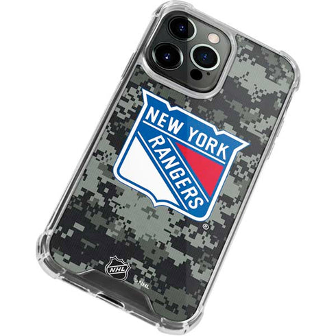 NHL New York Rangers Camo iPhone 13 Pro Clear Case
