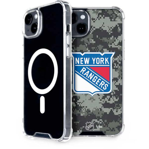 NHL New York Rangers Camo iPhone 15 Plus MagSafe Case