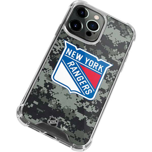 NHL New York Rangers Camo iPhone 15 Pro Clear Case