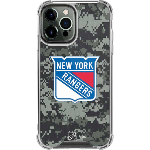 NHL New York Rangers Camo iPhone 14 Pro Max Clear Case