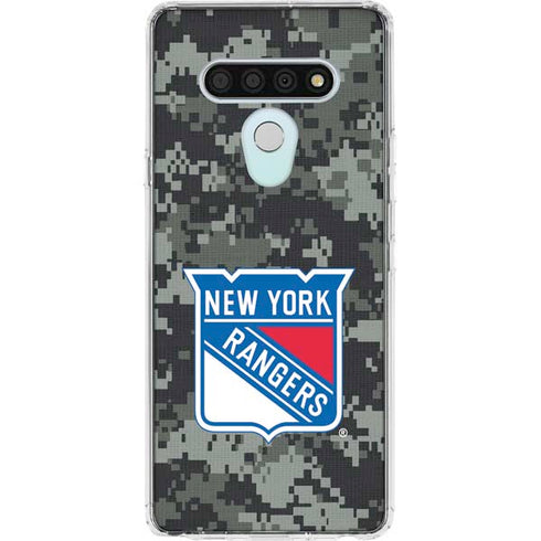 NHL New York Rangers Camo LG Stylo 6 Clear Case