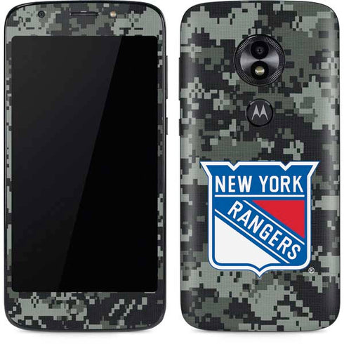 NHL New York Rangers Camo Moto E5 Play Skin