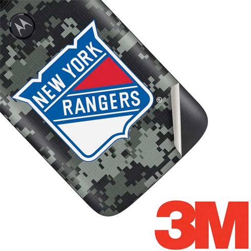 NHL New York Rangers Camo Moto E5 Play Skin