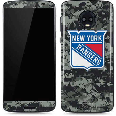 NHL New York Rangers Camo Moto G6 Skin