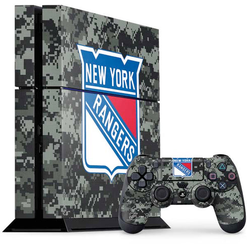 NHL New York Rangers Camo PS4 Console and Controller Bundle Skin