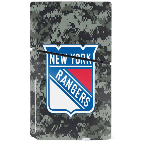 NHL New York Rangers Camo PS5 Slim Disk Console Skin