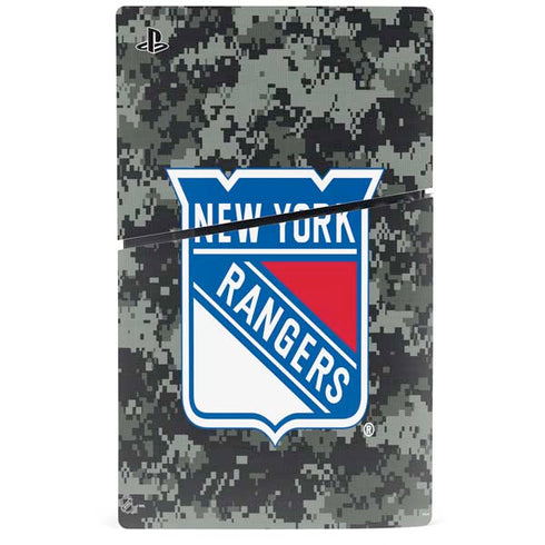 NHL New York Rangers Camo PS5 Slim Digital Edition Bundle Skin
