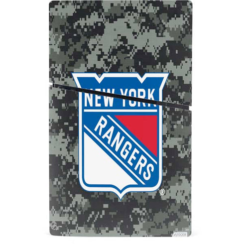 NHL New York Rangers Camo PS5 Slim Digital Edition Bundle Skin