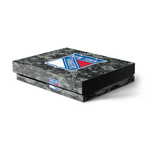 NHL New York Rangers Camo Xbox One X Console Skin