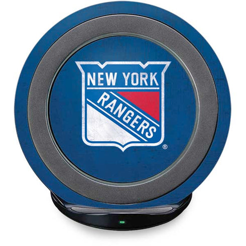 NHL New York Rangers Distressed Fast Charge Wireless Charging Stand Skin