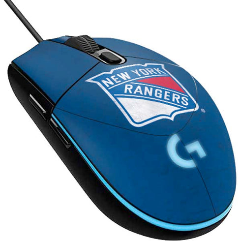 NHL New York Rangers Distressed G203 Prodigy RGB Wired Gaming Mouse Skin
