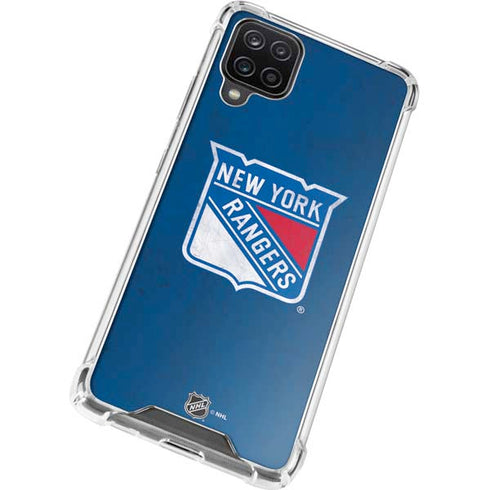 NHL New York Rangers Distressed Galaxy A12 Clear Case
