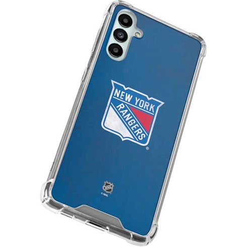 NHL New York Rangers Distressed Galaxy A15 5G Clear Case
