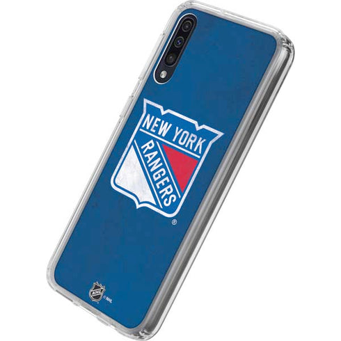 NHL New York Rangers Distressed Galaxy A50 Clear Case